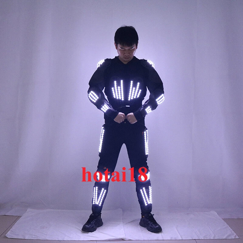 Traje LED Multicolor Disfraz Iluminar Chaleco Pantalones Luminoso Rendimiento Conjunto Completo Foto 1 de 4