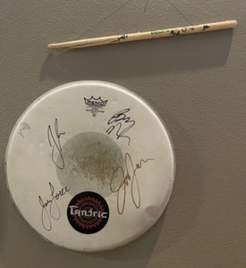 Authentic Band Signed ~ TANTRIC Signed Drumhead & Drum Stick ~ Current Lineup - Picture 1 of 7