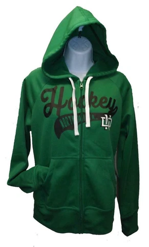 North Dakota State Bison Hockey Womens M-L-XL-2XL Green Hoodie Full Zip Jacket Cover