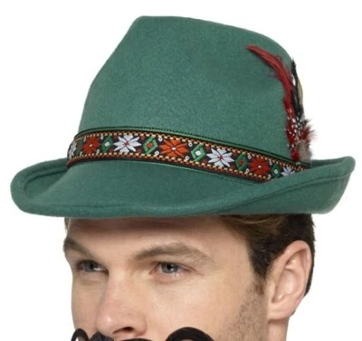 De lujo Bávaro Elegante Vestido Trenker Sombrero Oktoberfest Sombrero Alemán Verde por Smiffys Foto 1 de 4