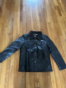 G A Milano Black Faux Leather Button Up Jacket Men Size Small S New Collection - Picture 1 of 6