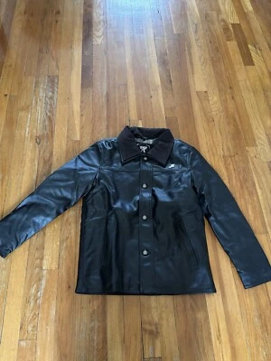 Chaqueta con botones de cuero sintético negra G A Milano para hombre talla pequeña S nueva colección Foto 1 de 4