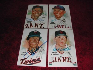 (4) Perez Steele HOF signed Post Cards Carew, Lemon, Irvin & Wilhelm - Picture 1 of 9