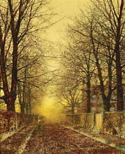 A GOLDEN COUNTRY ROAD Oil painting Wall Art Giclee Printed on canvas P1836