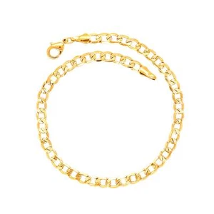 Anklet Bracelet Gold Filled Cuban Curb Link Diamond-cut 10 inch - Picture 1 of 2