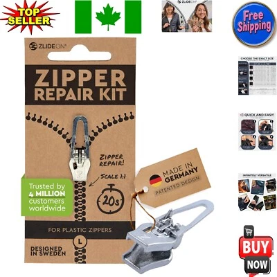 Metal Zipper Repair Pull in Silver - Versatile Replacement for Fabrics & More - Image 1 of 4