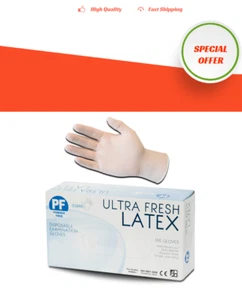 Disposable White Latex Gloves Powder Free Food / Medical /Surgical 100pcs - Picture 1 of 1