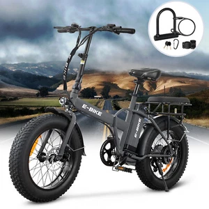 Ebike 20" 750W Electric Folding Bike 7Speed Bicycle Fat Tire Snow City E-bike - Picture 1 of 14