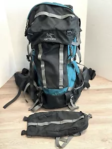 Arcteryx Bora 70 Hiking Backpack. Black and teal. Metal frame. Adjustable - Picture 1 of 20