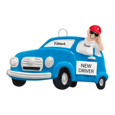 PERSONALIZADO Hombre Nuevo Conductor - Primera Vez Conducción Adorno Navidad 2023 Regalo Foto 1 de 4