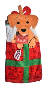 Juego de 2 toallas de plato cuadradas St Nicholas cachorros perros regalos de Navidad - Imagen 1 de 4