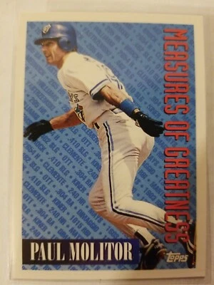 1994 Topps Baseball Card - Paul Molitor - Toronto Blue Jays - #609 NM-MT - Image 1 of 2