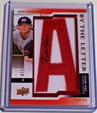 2009 Signature Stars USA By the Letter Autograph Karsten Whitson /100 Damaged