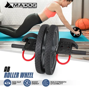 AB Roller Wheel Abdominal Core Training Fitness Exercise Equipment w/Foot Straps - Picture 1 of 11