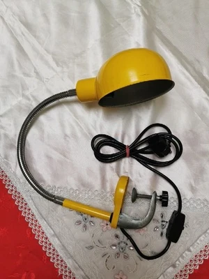 Klemmleuchte, 60er 70er Jahre, Schwanenhals Lampe Gelb - DDR?  - Bild 1 von 4
