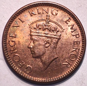 BRITISH INDIA GEORGE VI UNC CONDITION 1/12 ANNA - 1941 COPPER COIN - Bild 1 von 3