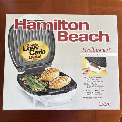 VTG Hamilton Beach HealthSmart Indoor Grill 25270 -73”Sq -Non Stick Y2K 2003 NEW - Image 1 of 4