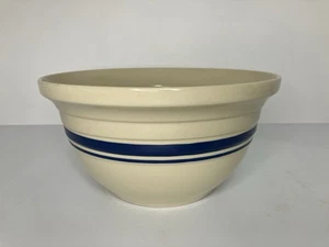 Vintage 1970s Roseville Pottery Friendship Blue Stripe Mixing Bowl 6 QT. 12" - Picture 1 of 12