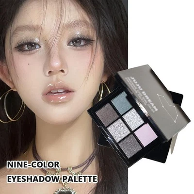 9-colors Eyeshadow Palette Smoke Makeup Dark Dark Eyeshadow Plate ♎ Y4X8 - Image 1 of 4