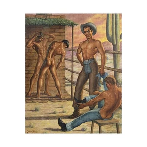 George Quaintance Cowboy Shower Gay Puzzle Homoerotic Physique Pictorial - Picture 1 of 4