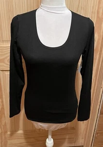 NUOVO 32 gradi caldo nero manica lunga scollo a scoop base strato top taglia media ~NUOVO - Foto 1 di 7