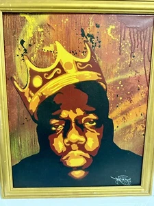 Original Graffiti Street Art Style Biggie Smalls Canvas Painting - Picture 1 of 4