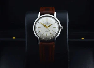Andre Bouchard PS 34mm Silver Dial Automatic Vintage Circa 1960s Stainless Steel - Picture 1 of 12