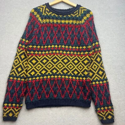 ZARA Jumper Men S Fairisle Knit Aztec Navajo Blogger Southwestern Yoke Jacquard - Image 1 of 4