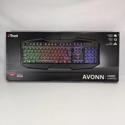 Avonn Gaming Keyboard - UK  Rainbow Backlit Trust GXT 830-RW - Image 1 of 2