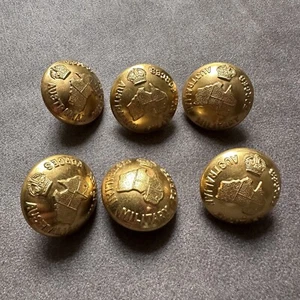 6x LARGE VINTAGE AUSTRALIAN MILITARY FORCES UNIFORM BRASS BUTTONS K.G. LUKE - Picture 1 of 7