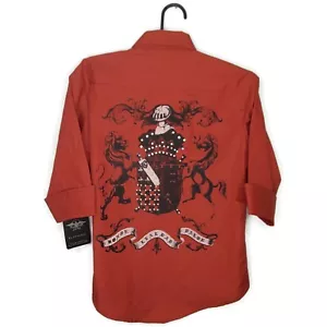 El General Boys Child Size 8 Red Button Down Shirt New Striped - Picture 1 of 7