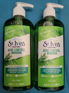 (2 Pack) St. Ives Tea Tree ACNE CONTROL Daily Cleanser 8 oz 2% Salicylic Acid - Picture 1 of 3