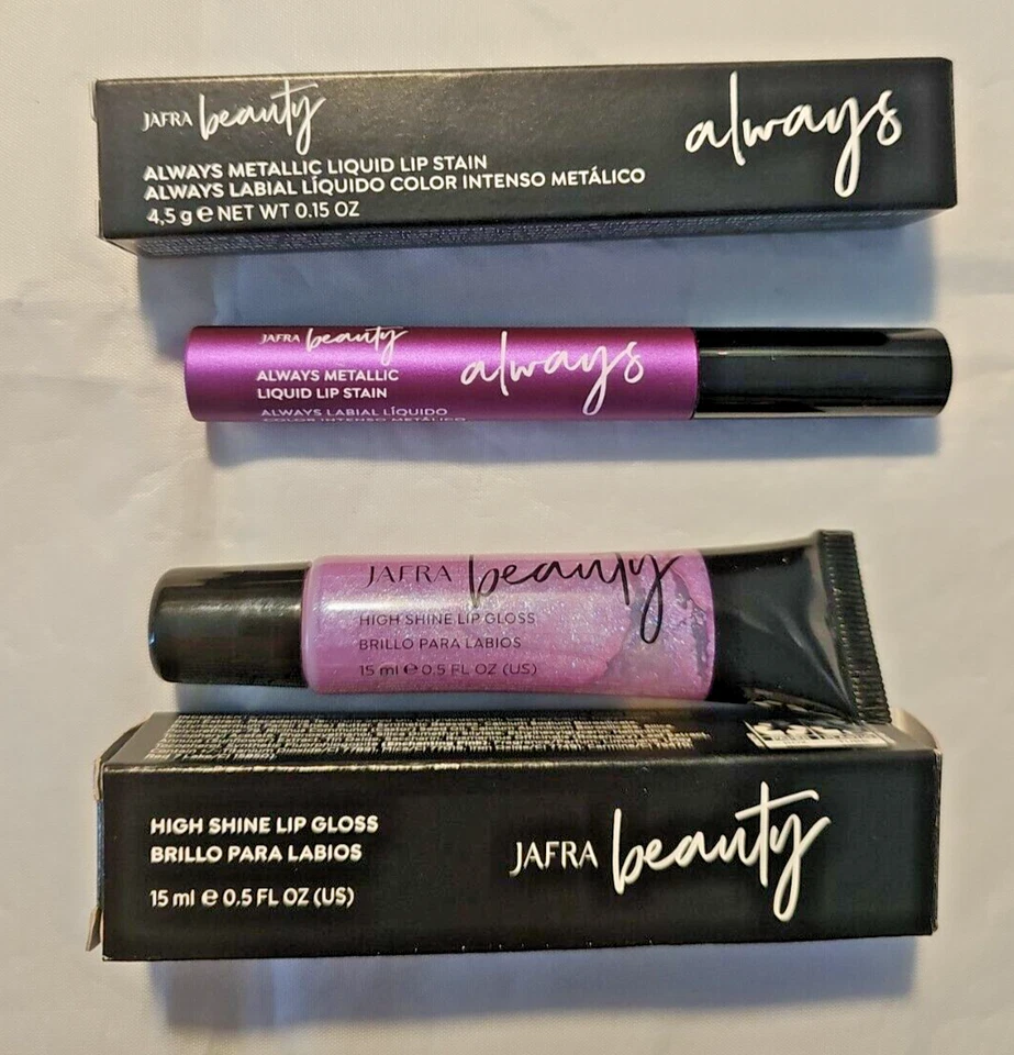 Jafra ALWAYS Luminous Metallic Lip Stain & Magical Lilac Lip Shine WOW! Purple! - Image 1 of 4