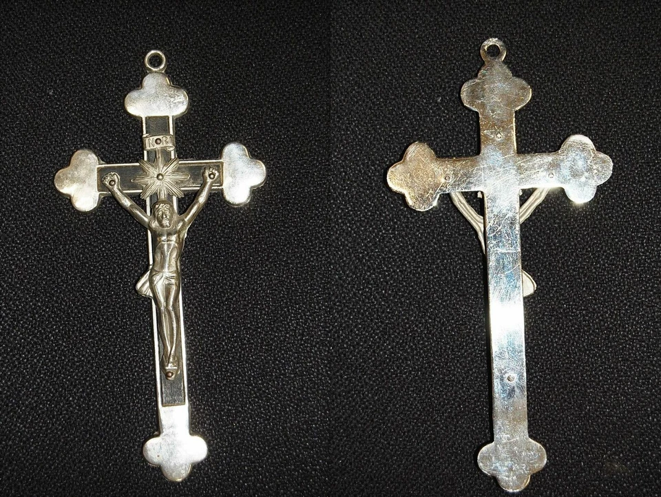 Germania Croce Ottone Argentato, 13,8x 6,7cm, Ad Appendere Buona Stato 68083 - Immagine 1 di 1