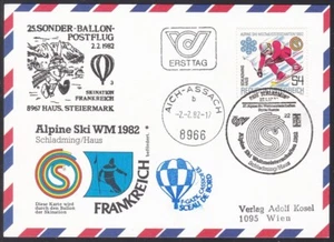 BPC0006 Balloon Post Card, Austria, Schladming Haus - Aich-Assach, Alpine Ski - Picture 1 of 2