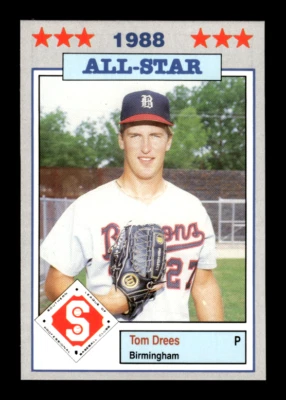 1988 Southern League All Star # 34 Tom Drees Card (ML) Birmingham Barons - Image 1 of 2