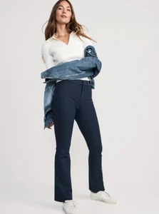 OLD NAVY High-Waisted Pixie FLARE Y2k BOHO Pants Size 12 NAVY #611133 MSRP $50 - Picture 1 of 6