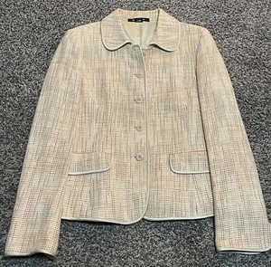 Ellen Tracy Women's Size 8 Blazer 5 Button Jacket Cotton Silk - Picture 1 of 3