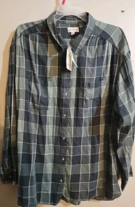 NWT Wonderly Women's Size 1x Ash Plaid Long Sleeve Button Up Shirt. - Picture 1 of 11