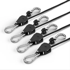 1/8" Rope Tie Downs Ratchet: Grow Light Hangers Adjustable - Mini Ratchet Straps - Picture 1 of 12