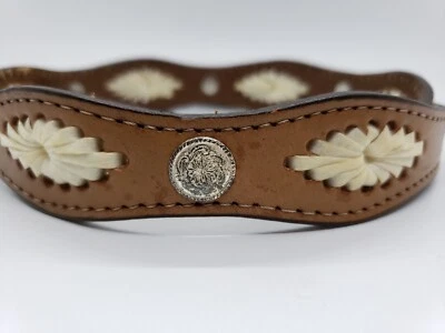 Cinturón de cuero marrón Western Rodeo Concho para mujer o niño talla 26 Texas - sin hebilla Foto 1 de 4