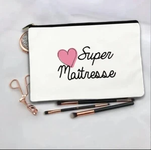 Super Teacher Pencil Gift End of School School School Fr Pouch Bag Pouch - Picture 1 of 3