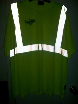 VEA Safety Shirt 3M Reflective Neon Yellow Short  Sleeve  Shirt Size 4 X NEW w/t - Image 1 of 4