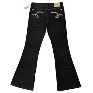 Union Bay NWT Stretch Hip Hugger Black Jeans size 13 Flirty Lowered Rise Flare - Picture 1 of 11