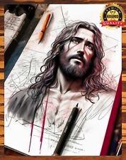 Jesus - Christian - Drawing and Painting - Metal Sign 11 x 14