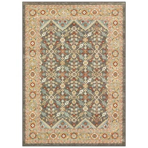 Persian Border Medallion Loop Print Rust Brown Indoor Area Rug, 5'x7' - Picture 1 of 8