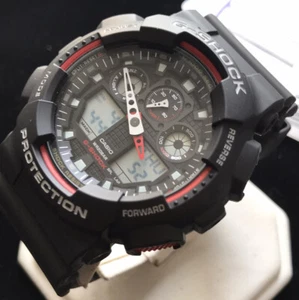 Cronografo Uomo Originale Casio G-shock GA-100-1A4ER Sveglia Luce Ora Mondiale - Foto 1 di 14