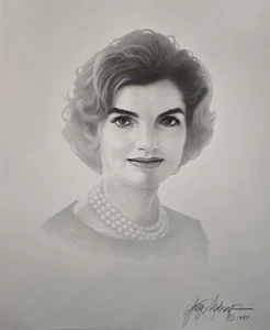 Jackie Kennedy 20" X 24" dell'artista Gary Saderup - Foto 1 di 2