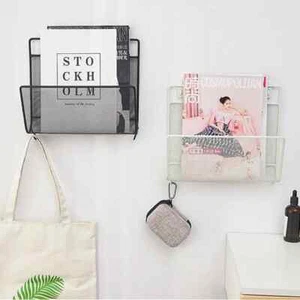Wall Mount Iron Shelf Rack Metal Newspaper Book Magazine Rack Holder Storage - Picture 1 of 8