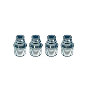 Push to Connect Tube Connector Fitting for 3/8" NPT to 1/4" od Air Line 4 Pack - Foto 1 di 3